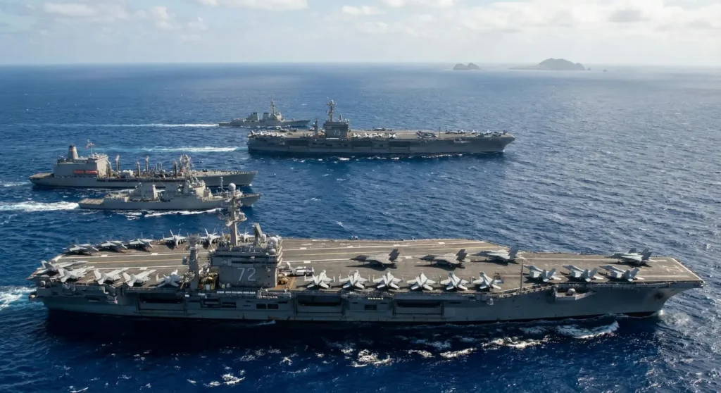 Pacyfik w cieniu kolosów: Dwa amerykańskie lotniskowce rzucają wyzwanie Chinom Lotniskowiec USA