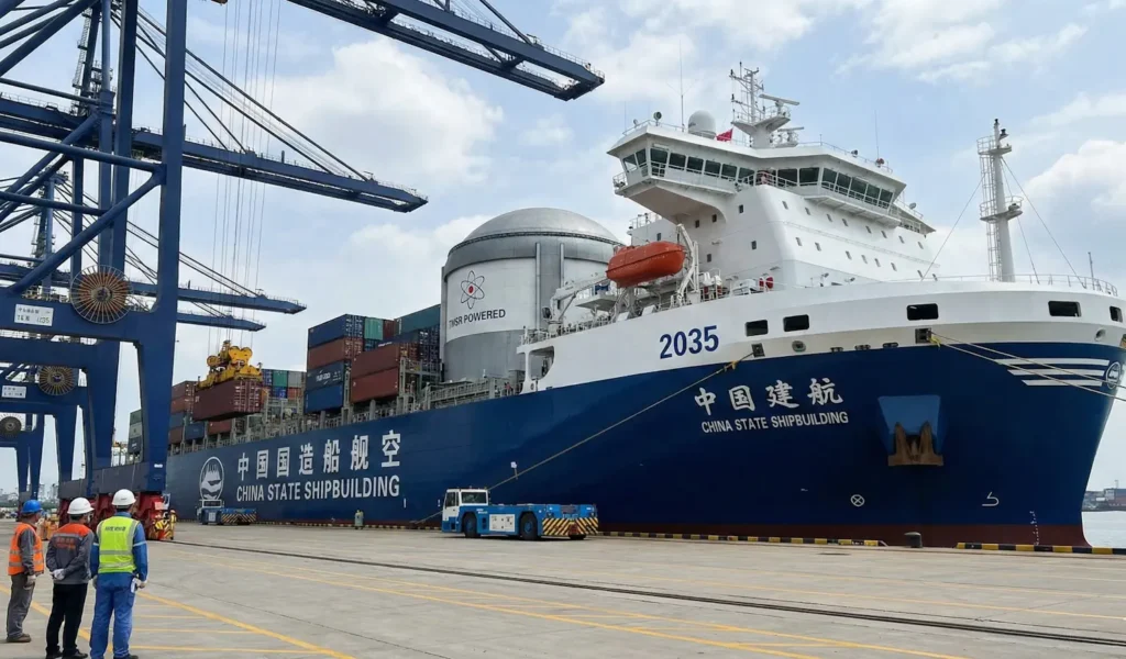Atomowa rewolucja na oceanach: Chiny zapowiadają pierwszy kontenerowiec na tor do 2035 roku Kontenerowiec